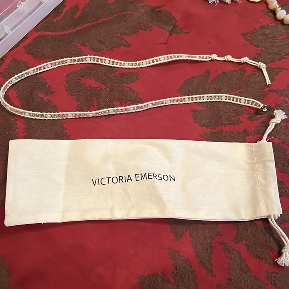 Victoria Emerson Jewelry - Victoria Emerson neutral off white beige adjustable bracelet sparkles new